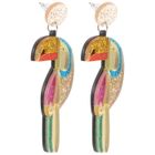 CrownOfRibbons Boucles D'Oreilles Perroquet Colorées - Bijoux Oiseaux Multicolores Pendantes Style Dangle Pour Femmes