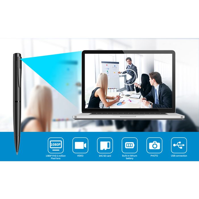 Camera Stylo Stylo Espion Caméra Full HD 1080p Photo Vidéo Son Batterie Longue Durée ...