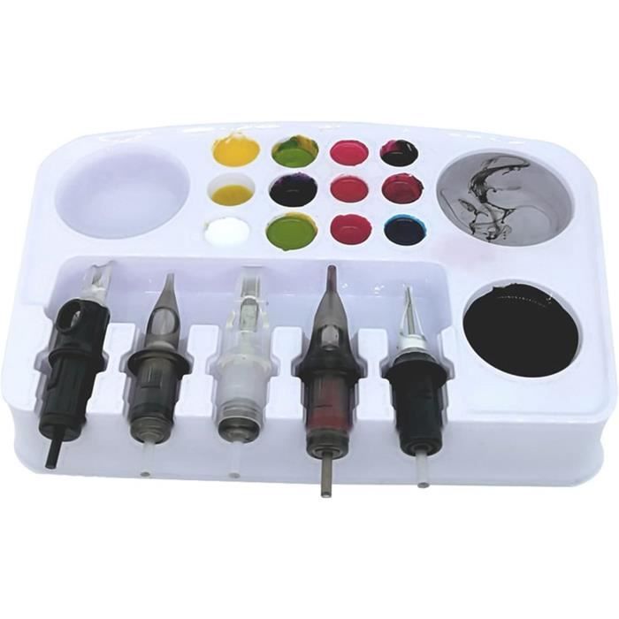 2 Porte-gobelets En Acier Inoxydable Pour Encres De Tatouage - Stocke 7 Capuchons (4 Petits + 3 Grands)