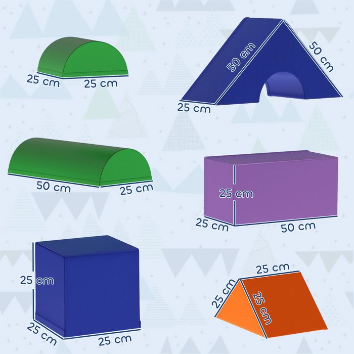 4 blocs de construction en mousse XL   modules de motricité   certifiés normes EN71 1 2 3   mousse EPE revêtement PU gris bleu
