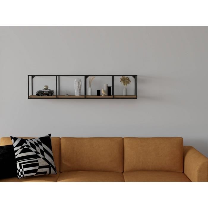 Étagère Murale Jack Daniel's - Bois Massif Et Métal - 80cm - Faite Main