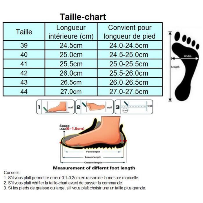 Taille chaussure moyenne sale homme