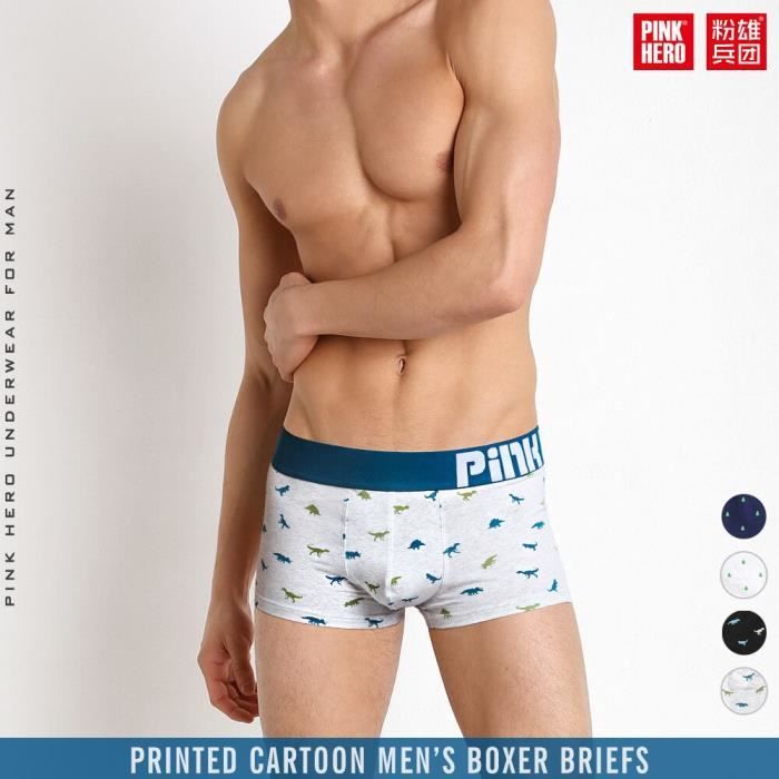 Sous vetement Rose heros culottes hommes sous vetements marque dinosaure arbre boxer Lingerie Homme Type Blue Pine Printing Blanc Cdiscount Pret a Porter