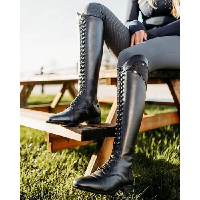 Bottes d equitation enfant QHP Hailey black 34 junior Cdiscount Sport