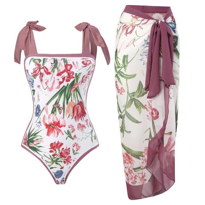 Maillot De Bain Grossesse Floral - Col En V élégant - Confortable Et Tendance