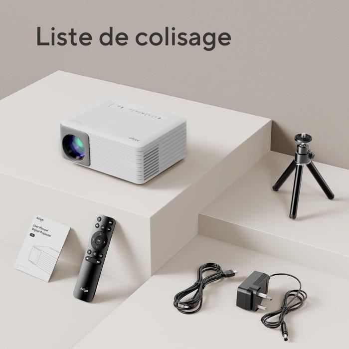 Projecteur 4K WiFi Bluetooth L018 Pro - 26000 Lumens, Android TV Intégré, Autofocus, Rotation 360° - Compatible Phone/PS5/HDMI