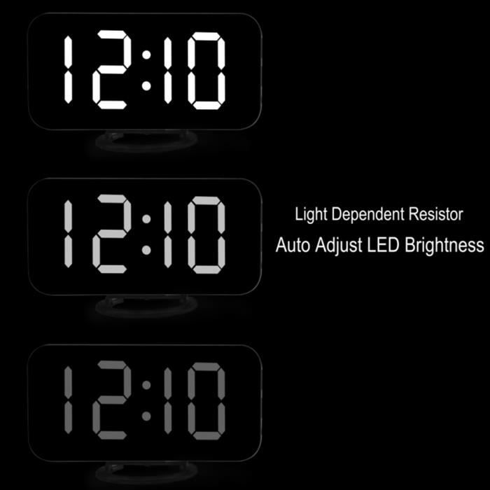 Réveil électronique avec lumière de Nuit Automatique, Grand réveil LCD  numérique avec l'Affichage température, Fonction Snooze en luminosité de 2  Niveaux, Alimentés par Piles (Bleu) : : Cuisine et Maison