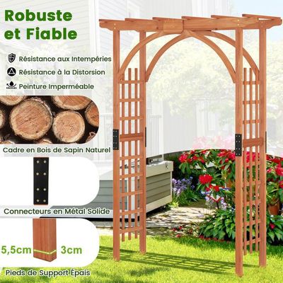 Arche De Jardin En Acier Noir 116x45x240 Cm – Pergola Tonnelle Pour Roses & Plantes Grimpantes