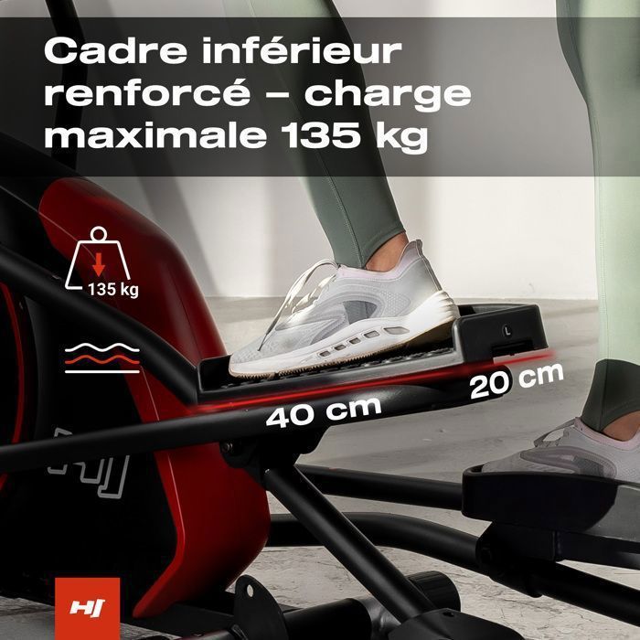 Vélo Elliptique Pliable Hop-Sport HS-095CF Prizm - Roue Inertie 30kg, 32 Niveaux, IConsole+, Max 135 Kg - 14