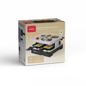 Appareil à Raclette Et Grill Wëasy LUGA40 - 4 Poêlons Antiadhésifs - 600W - Lave-Vaisselle - Noir