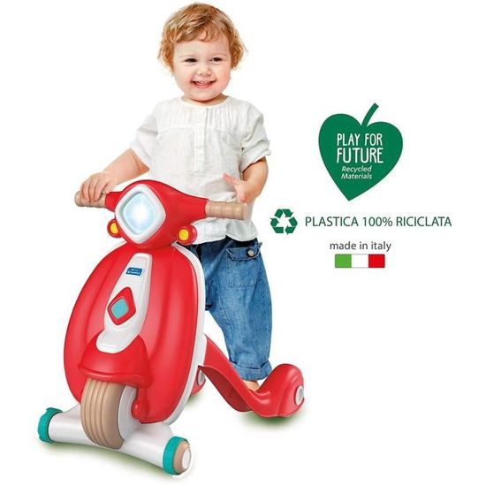 Trotteur Scooter Clementoni - 100% Recyclé, Pour Bébés 10 Mois Et Plus - Développe L'Équilibre Et La Motricité