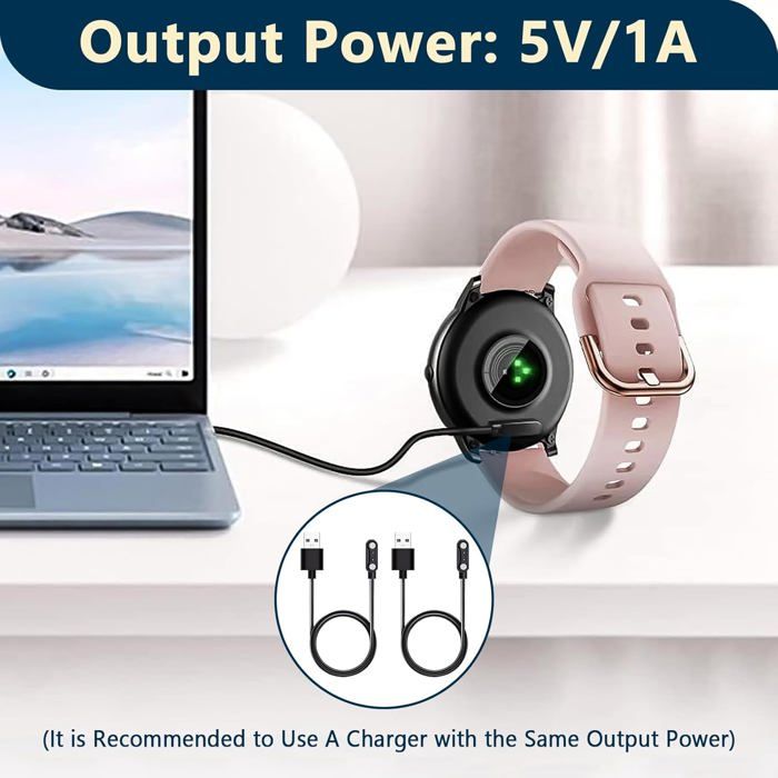 Lot De 2 Chargeurs Magnétiques Universels 2 Pin 4mm Pour Montre Connectée - Charge Rapide Et Sécurisée