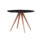 Miliboo Table A Manger Ronde Design 106 Cm Noyer Et Noir Walford