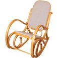 Rocking-chair - M41 - Imitation chêne - Tissu beige-0