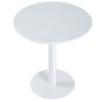 Table ronde en métal coloris blanc - diamètre 70 x hauteur 73 cm-0