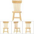 TMISHION Chaise de maison de poupée Chaise de salle à manger en bois modèle de meubles miniatures pour accessoire de maison de-0