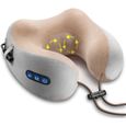 Masseur Cou, Oreiller de massage en forme de U,Masseur de cou intelligent chargeant USB pour dormir et soulager de la douleur de-0