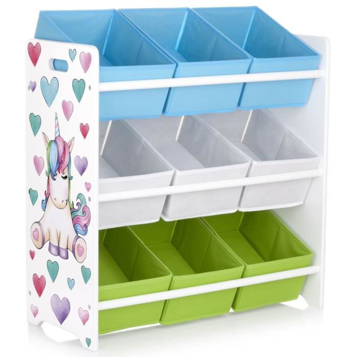 Etagere De Rangement Pour Enfant Avec 9 Bacs En Tissu Motif La
