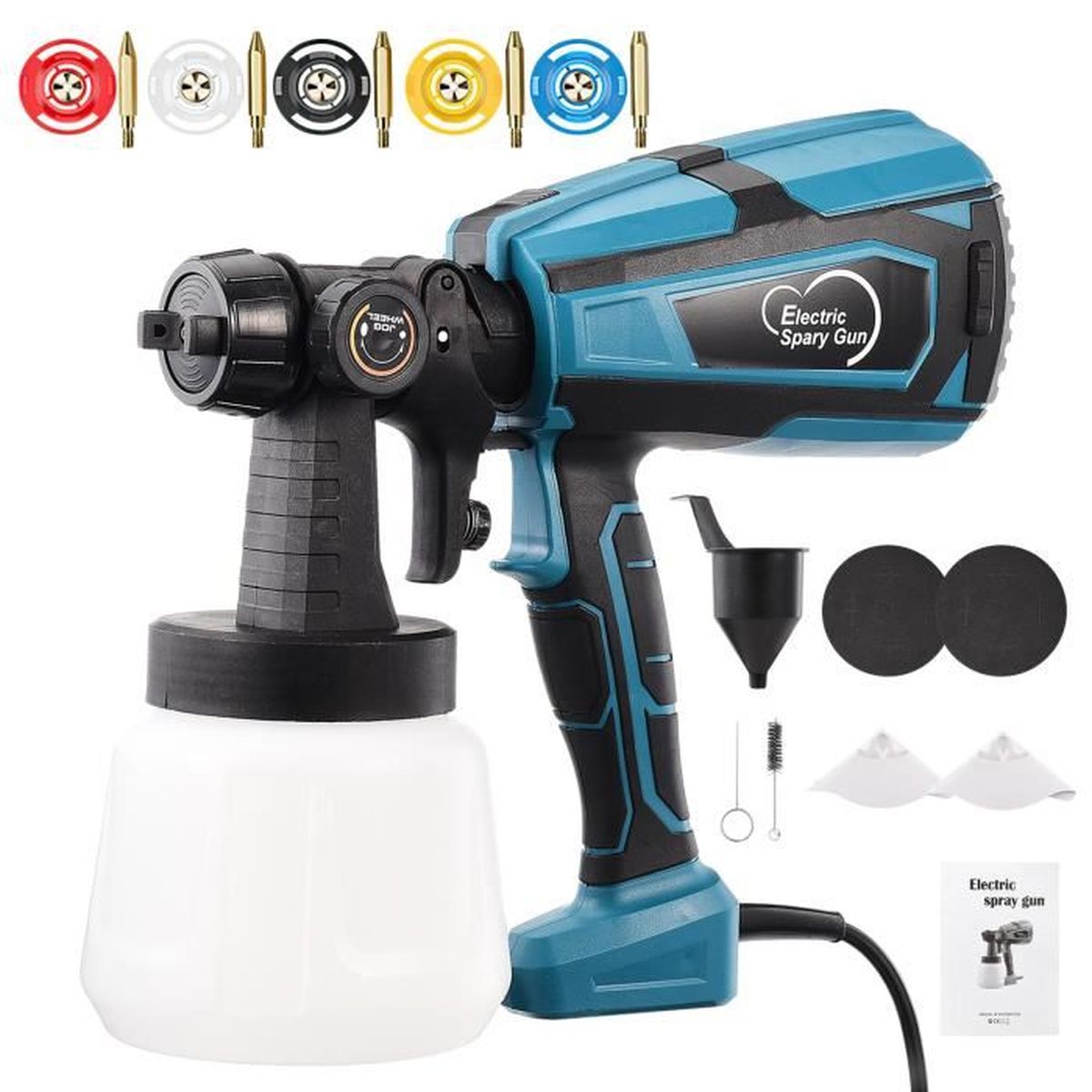 Pistolet à peinture électrique polyvalent avec 5 buses et 3 modes de — free download