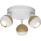 BRILLIANT SCAN Plafonnier LED spirale 3L en métal - 11x18cm - Blanc / bois clair