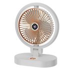 JIMIGO Ventilateur de Table Silencieux 4 Vitesses Ventilateur de Bureau USB Rechargeable Mini Ventilateur Portable Lumière LED
