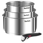 Tefal Ingenio Emotion, Lot 4 pièces, Casseroles, Poignée amovible, Acier inoxydable, Empilable, L896S404