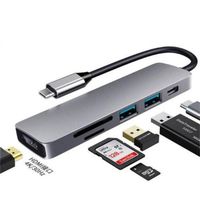 HC-13C - HUB USB type-c vers HDMI, Lecteur RJ45 SD PD 100W, Chargeur USB 3.0 pour MacBook Pro, Station d'accu