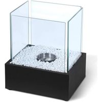 Cheminée éthanol de table portable - Marque - Modèle - Noir - Hauteur 28 cm