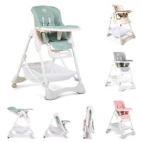Chaise haute réglable Moni - modèle Chocolate - turquoise - pour bébé de 6 mois à 3 ans
