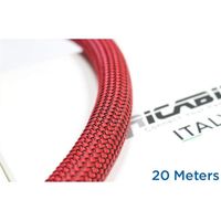 Ricable Custom RB20/20 - Rouge/Noir 20 m -Gaine de Protection tressee pour cable 16-22 mm