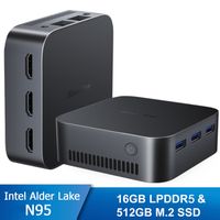 Blackview MP80 Mini PC - RAM 16 Go Stockage 512 Go M.2 SSD, Windows 11 Pro, WiFi 2.4G+5G, Intel Alder Lake N95, 3.40 GHz - Noir