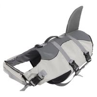 FUROKOY Gilet de sécurité pour animaux de compagnie Gilet de sécurité imperméable en toile éponge, Design requin, JSY03 gris S
