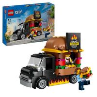 LEGO® 60404 City Le Food-truck de Burgers, Jouet de Camionnette, Jeu Imaginatif avec Camionnette et Minifigurines