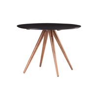 Table à manger ronde design MILIBOO WALFORD - 106 cm noyer et noir - 4 personnes - Vintage