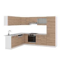 Vicco Cuisine en angle R-Line, Noir Béton/Anthracite, 227x287cm sans PT