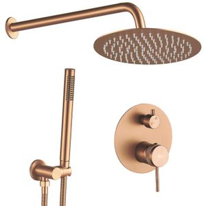 Bras De Douche Mural Signature Hardware – 19 Pouces, Nickel Brossé, Aluminium, Milieu De Siècle