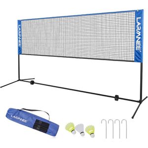 Ensemble de filets d'extérieur pour volley-ball et badminton Poteaux en acier po
