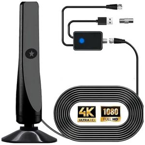 Antenne TV Intérieure Numérique TNT - Réception HD Ultra-Stable VHF/UHF