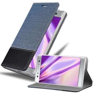 A5//Bleu 5.2 Janeqi Coque Sony Xperia XA2 - Étui en Cuir à Rabat de Couleur Unie Simple Housse Coque pour Sony Xperia XA2 5.2