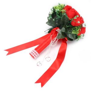 Lot de 2 bouquets de fleurs Artificielles Lumenty la D/écoration Int/érieure-Chaque Bouquet est Compos/é de 7 tiges Dot/ées de Feuilles et de 21 T/êtes de fleurs-Style R/étro-Couleur Rose