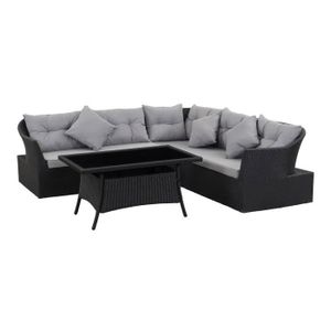 Salon De Jardin Resine Tressee Arizona Atlanta Noir Achat