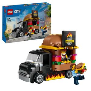 ASSEMBLAGE CONSTRUCTION LEGO® 60404 City Le Food-truck de Burgers, Jouet de Camionnette, Jeu Imaginatif avec Camionnette et Minifigurines