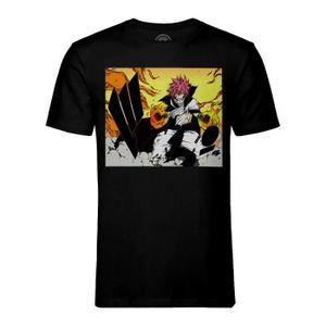 T-SHIRT T-shirt Homme Col Rond Noir Fairy Tail Natsu Mage 