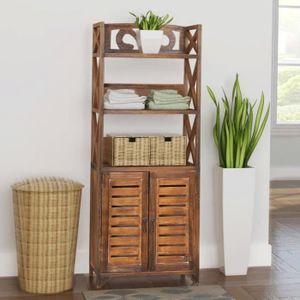 Armoire De Salle De Bain Albuquerque Bois Marron 46x24x117 5 Cm