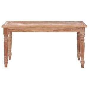 TABLE BASSE Table basse Batavia 90x50x45 cm Blanchie Bois de teck solide - SALALIS - DP45290