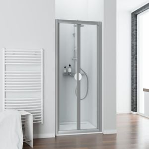 porte de douche pliante 80x185 cm phoenix ii paroi en niche verre transparent profile alu nature schulte cdiscount bricolage