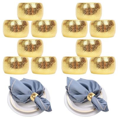 Lot De 12 Anneaux De Serviette Dorés – Métal Élégant Creux – Décoration Table Mariage Noël Dîner