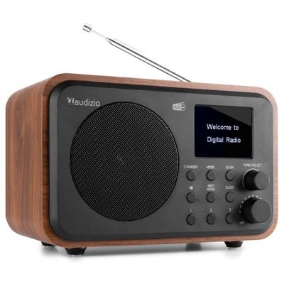 Radio Portable Audizio Milan DAB+/FM Avec Bluetooth - Écran Couleur 2,4", Batterie 2000 MAh, Design Bambou
