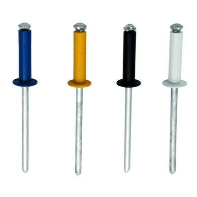 Rivets Aluminium Type Graf 4.8 X 12 Mm - Blanc Ou Bleu - Pour Plaques Voiture/moto