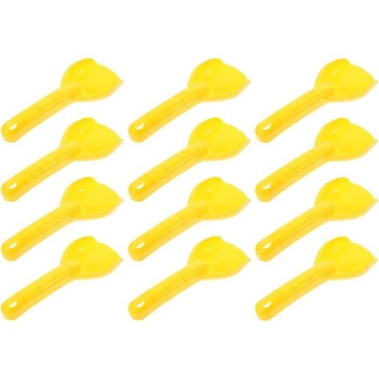 Pelles De Plage Pour Enfants - Lot De 10, En Plastique Jaune Robuste, Jouet Sable Parfait Pour La Plage Et Le Bac à Sable